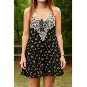 Kori vintage crochet detail mini dress SMALL